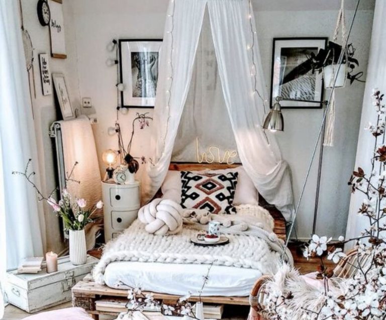 Camera da letto stile bohemien