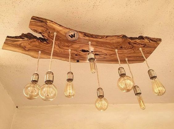 lampadario in legno
