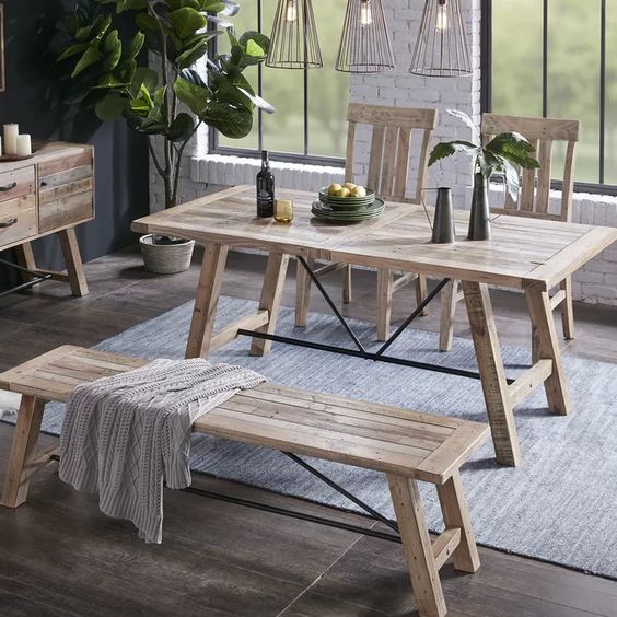 Joss & Main Maiorano 4 Piece Solid Wood Dining Set