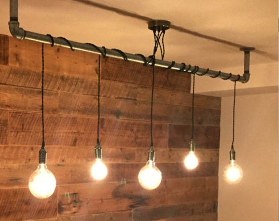 lampadine sospese stile industriale