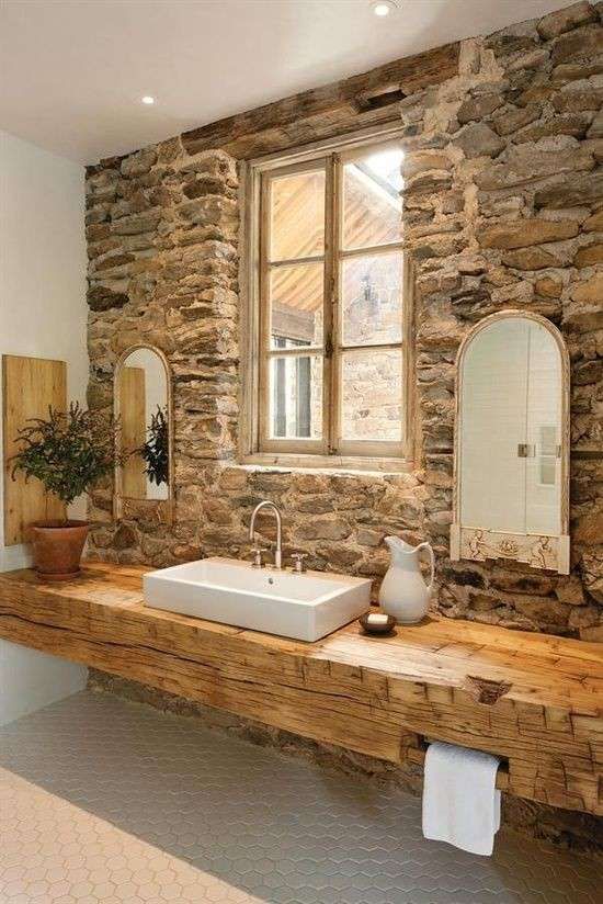 bagni rustici in pietra e legno 4