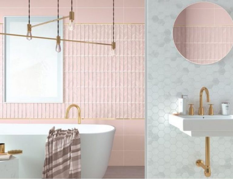 come arredare un bagno con piastrelle rosa