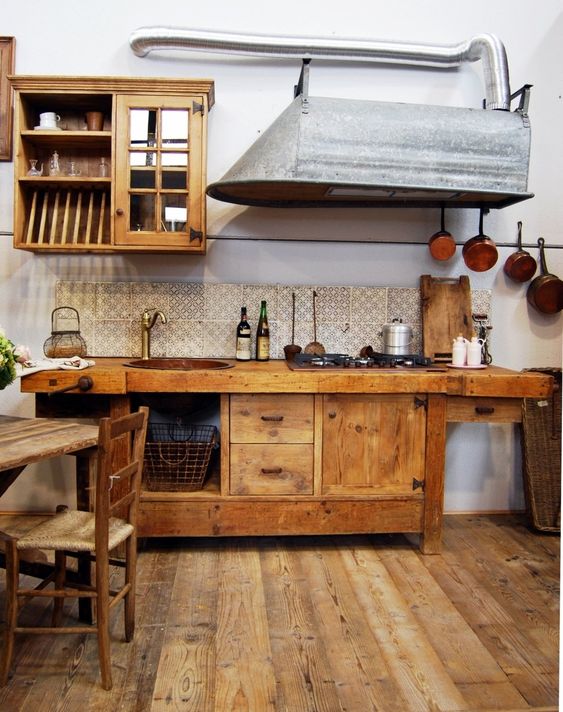 cucina vintage legno