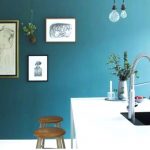 Pareti azzurre in cucina