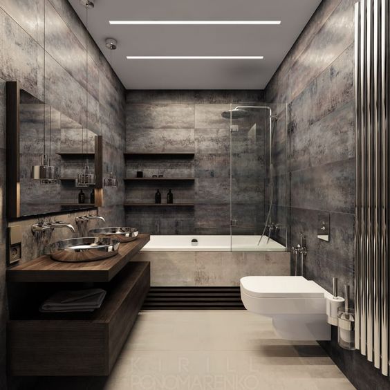 bagno industriale grigio