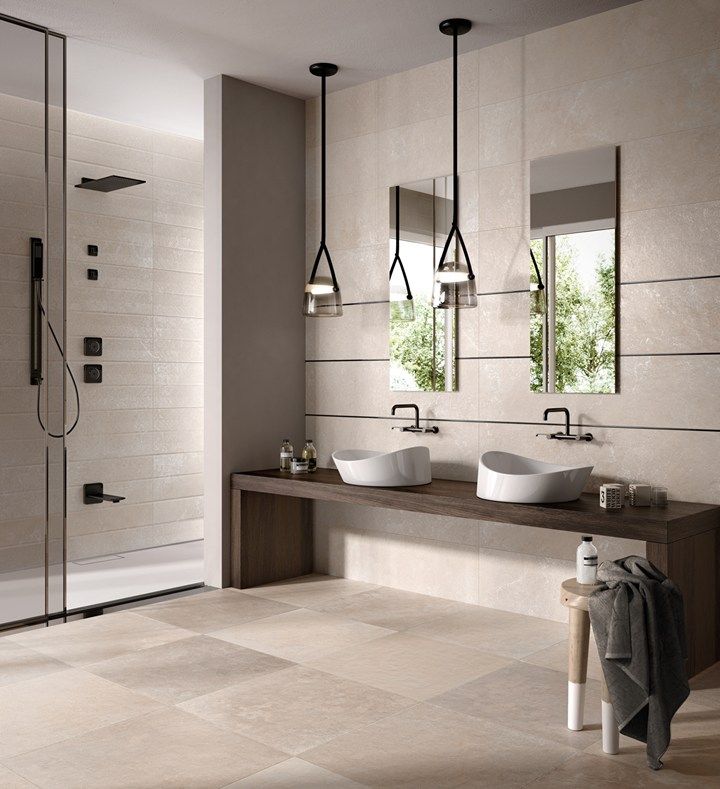 Bagno color crema e grigio