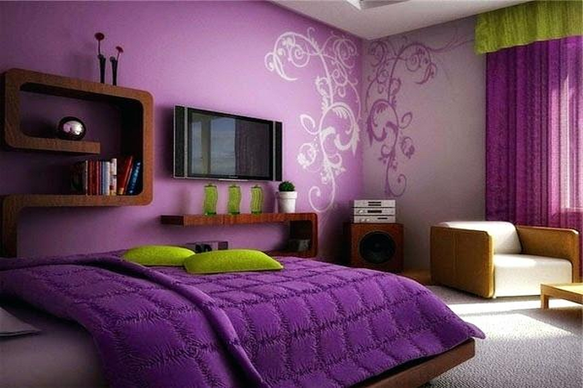 Camera da letto lilla e porpora, la scelta del tappeto