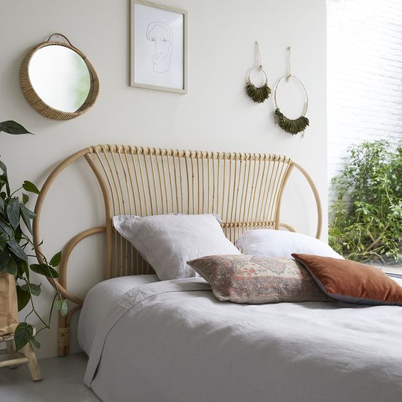 Testiera letto in rattan