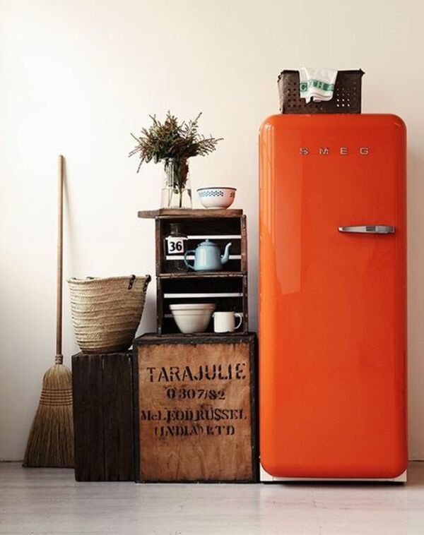 frigoriferi rossi per cucine e stufe d'epoca originali