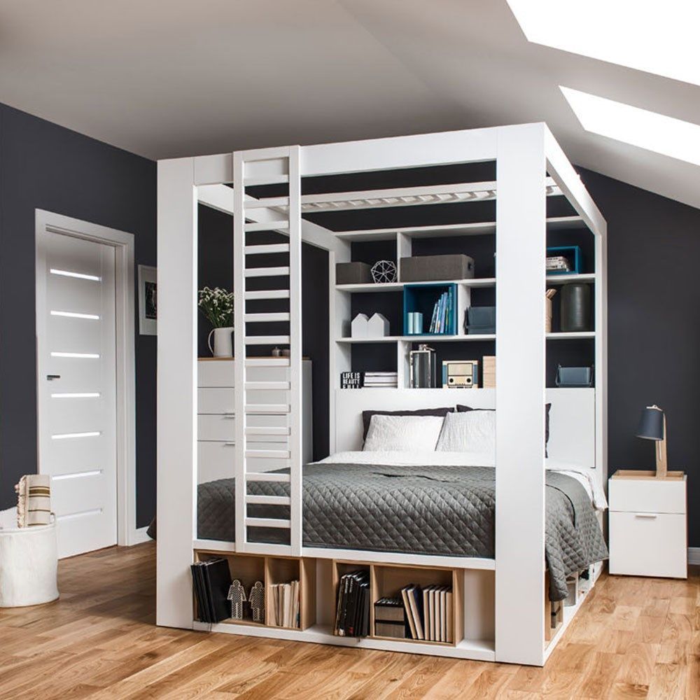 letto contenitore con libreria