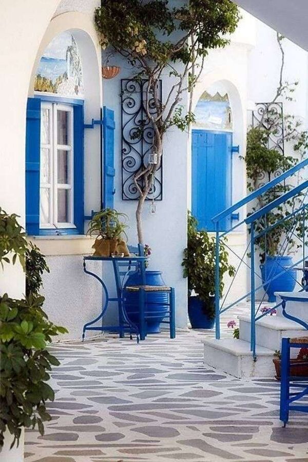 esterno casa stile greco colori