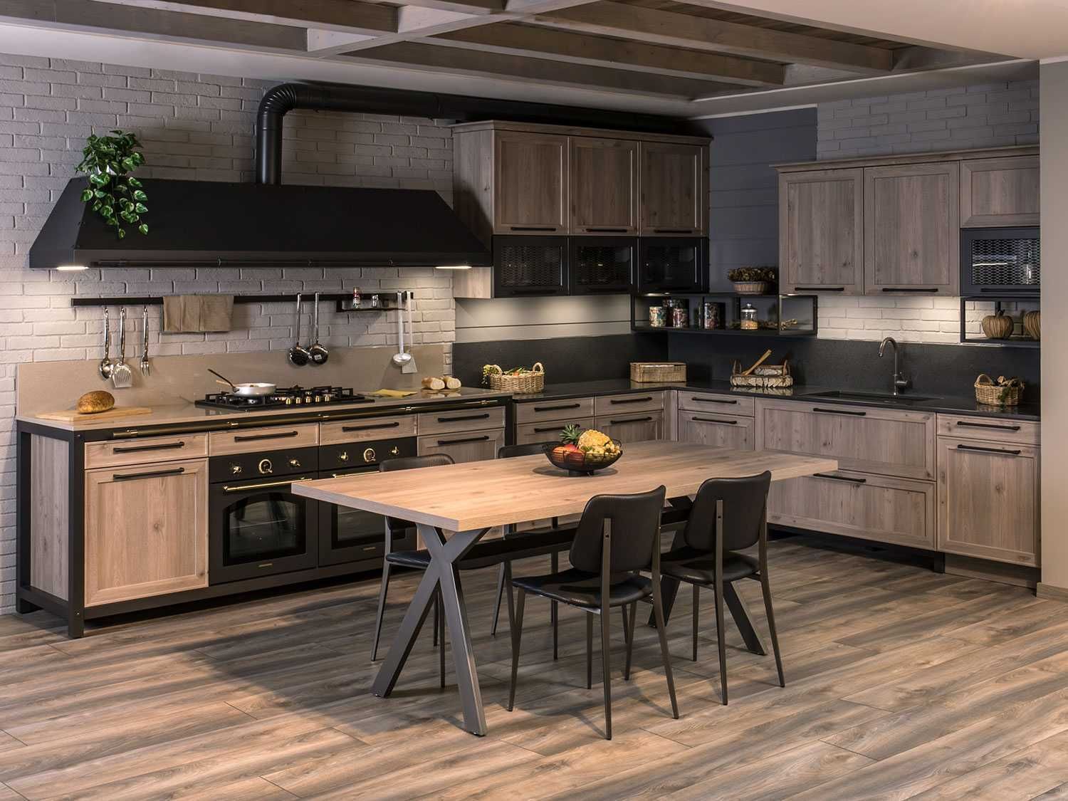cucina in legno stile industrial chic sixty 06