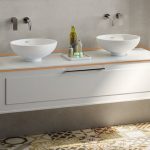 lavabo bianco lucido con mobiletto