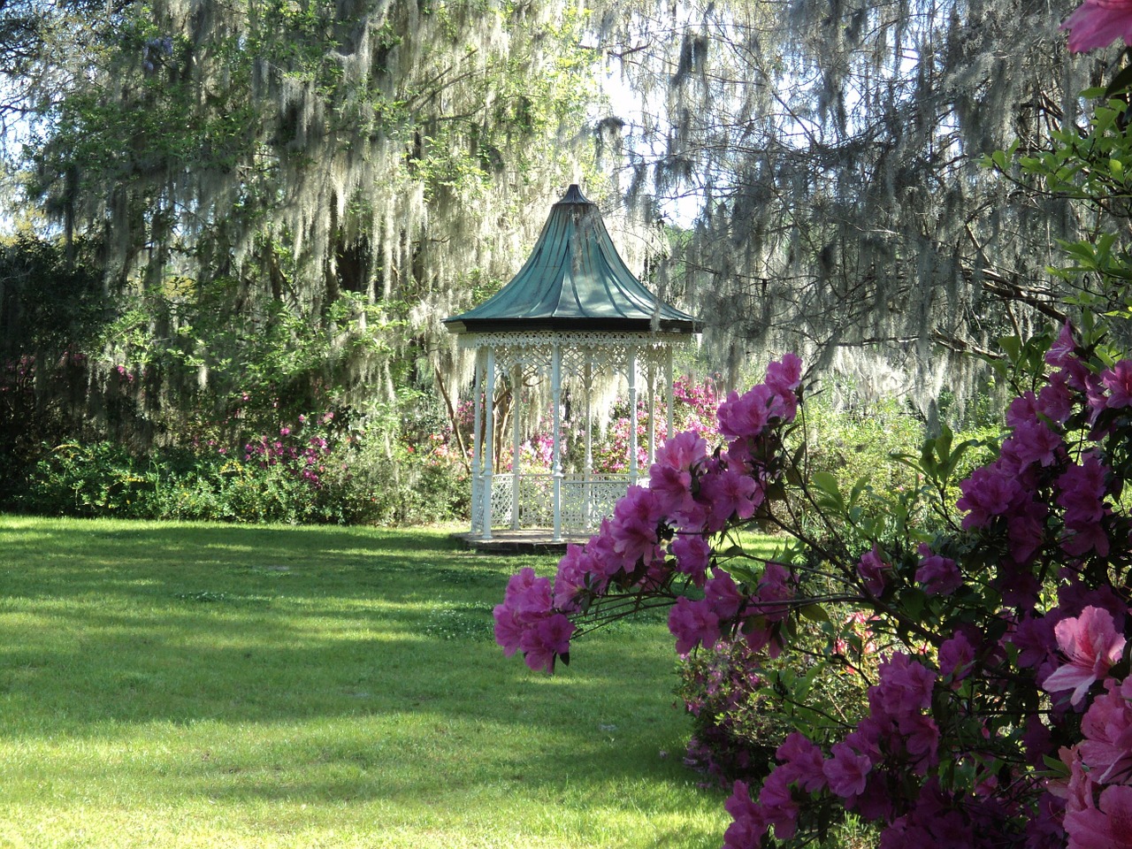 gazebo tra i fiori