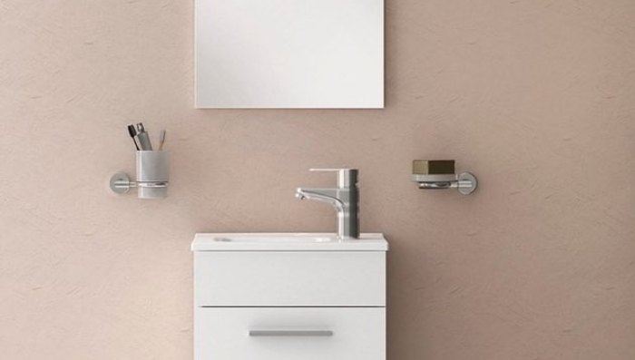 pareti bagno color cappuccino sofisticate