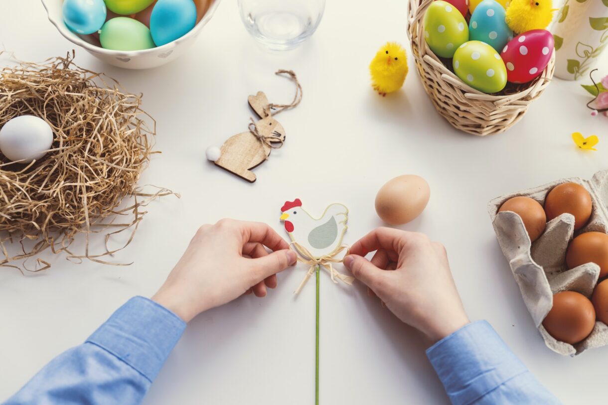 segnaposto per la tavola di pasqua