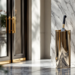 Portaombrelli elegante in un ingresso moderno