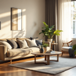 Esempio di interior design con colori rilassanti e stili moderni