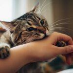 quando il gatto morde le mani