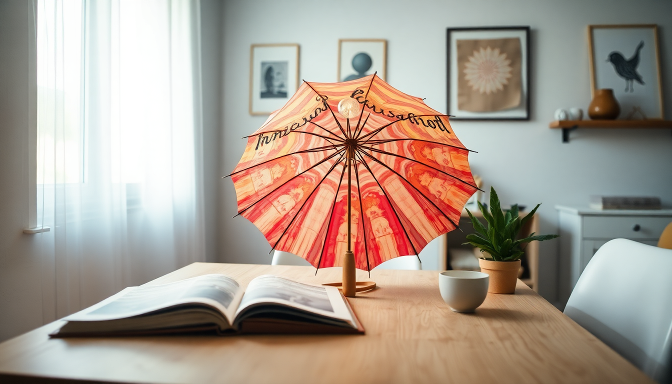 come riciclare un ombrello rotto in una lampada di design 1750254929