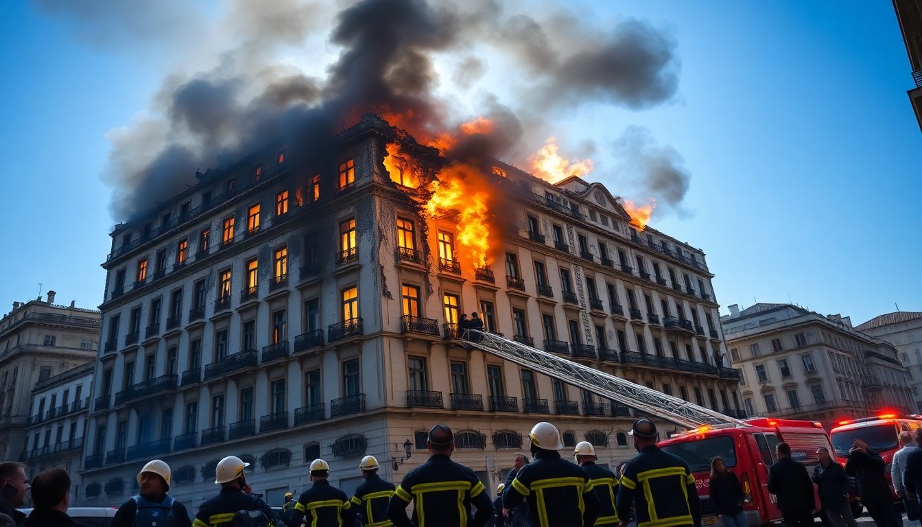 incendio in centro citta palazzo distrutto 1762631244