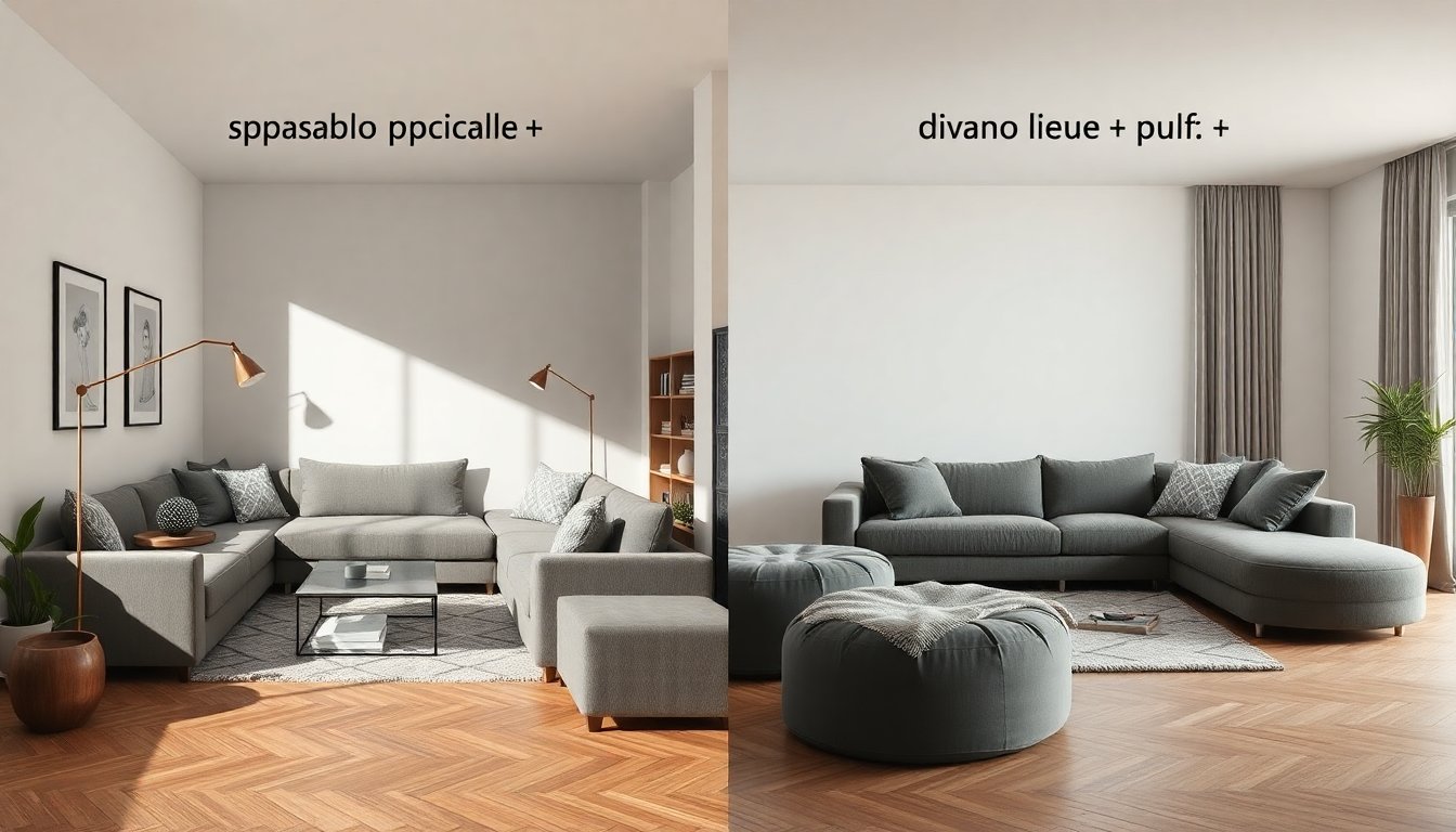 divano angolare o lineare con pouf guida pratica per spazi piccoli e open space 1774254226