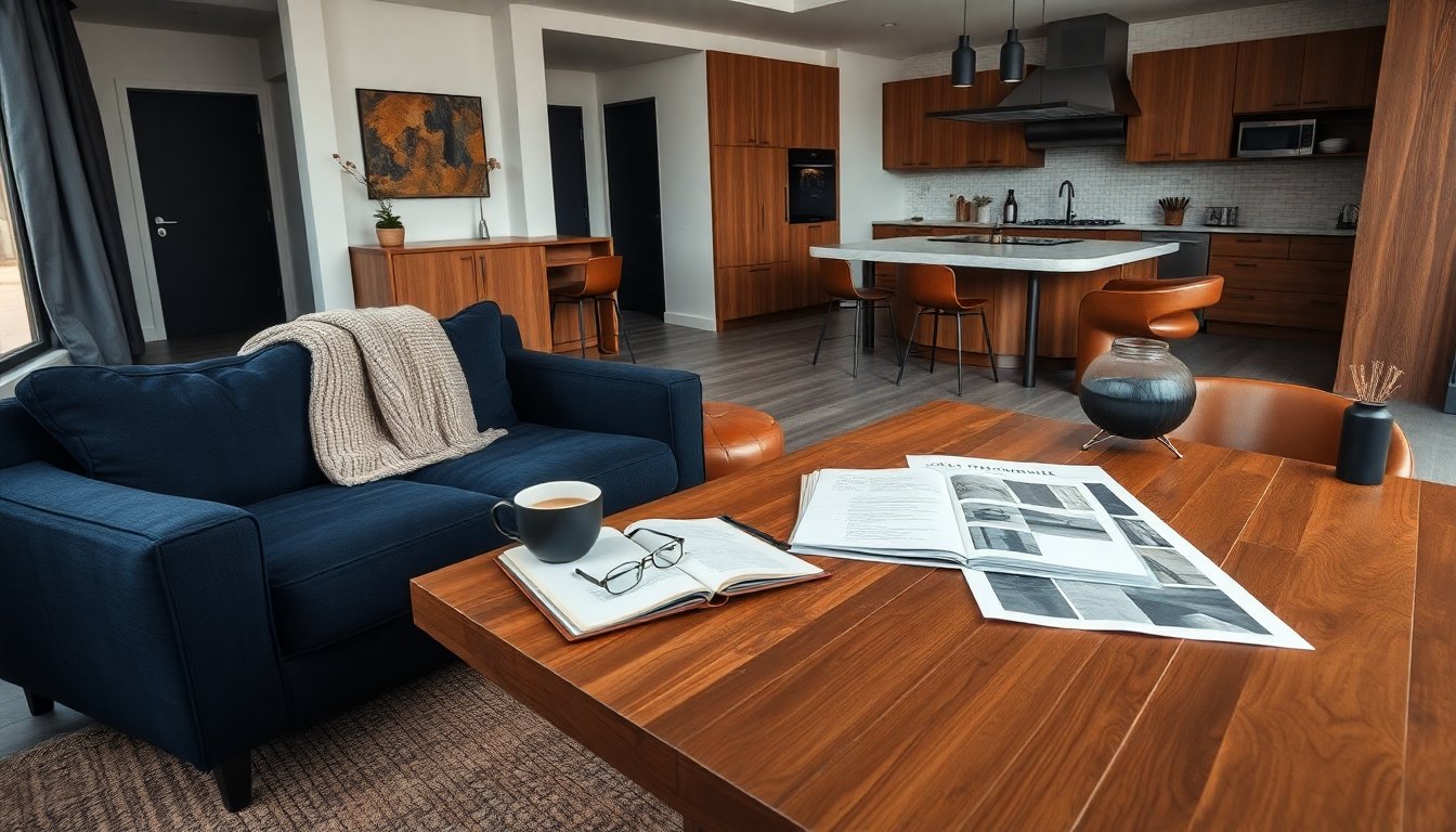 progettare un open space maschile soggiorno e cucina coordinati 1772696889